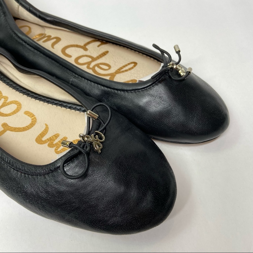 SAM EDELMAN 8.5 M Women’s Felicia Ballet Shoes Black Leather Ballet Flats Shoes